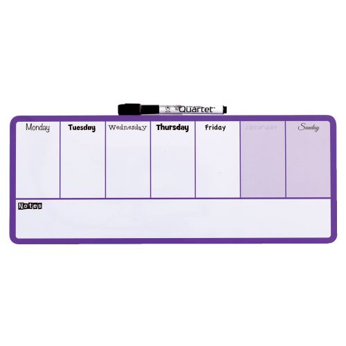 Nobo Magnetic Whiteboard Weekly Planner 360x140mm Purple 1904048 Fusion Office