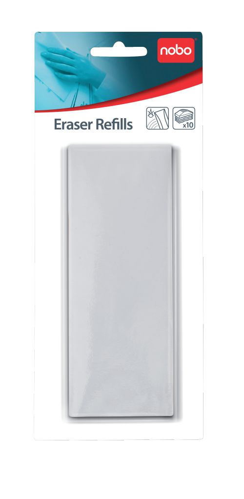 Nobo Whiteboard Eraser Refills 1901434 For 1901433 Pack 10 Fusion Office