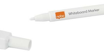 Nobo Whiteboard Pens White Fine Bullet 1915444 Pack 6 Fusion Office