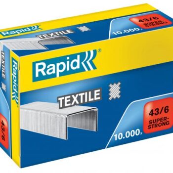 Rapid 43 6 K1 Textile Super Strong Staples Box 10000 24872200 Fusion Office