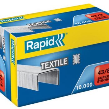 Rapid 43 8 K1 Textile Super Strong Staples Box 10000 24872300 Fusion Office