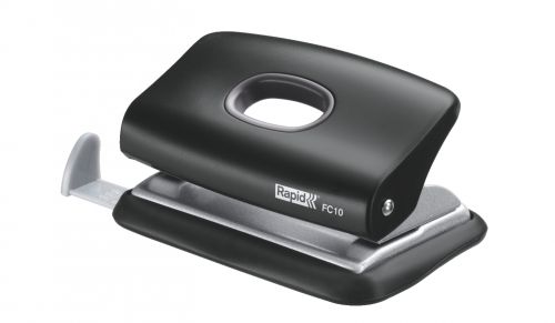 Rapid Fc10 Fashion Compact 2 Hole Punch Black 10 Sheets 23638501 Fusion Office