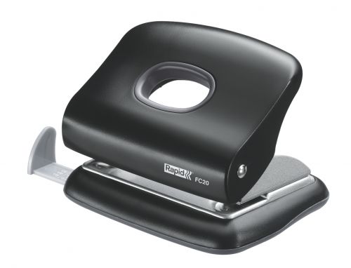 Rapid Fc20 Fashion 2 Hole Punch Black 20 Sheets 23256400 Fusion Office