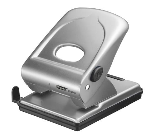Rapid Fmc40 Metal 2 Hole Punch Silver 40 Sheets 21835602 Fusion Office