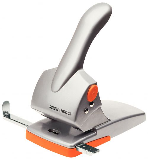 Rapid Hdc65 Heavy Duty 2 Hole Punch Silver 65 Sheets 20922603 Fusion Office