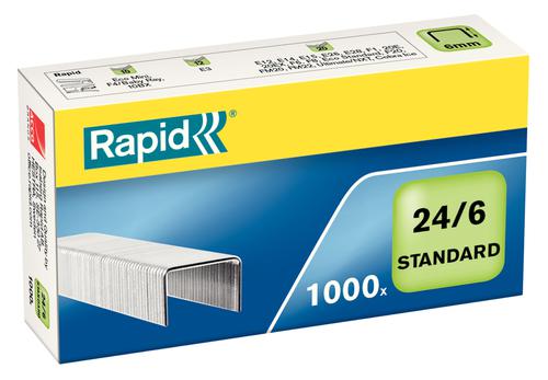 Rapid No16 Standard Staples 24 6 6mm Box 1000 24855600 Pack 20 Fusion Office