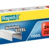 Rapid No16 Super Strong Staples 24 6 6mm Box 1000 24858100 Pack 5 Fusion Office