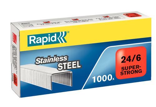 Rapid No16 Super Strong Staples 24 6 6mm Box 1000 24858100 Pack 5 Fusion Office