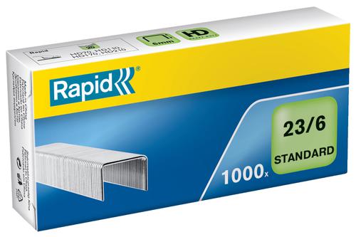 Rapid No23 Standard Staples 23 6 6mm Box 1000 24869100 Pack 10 Fusion Office