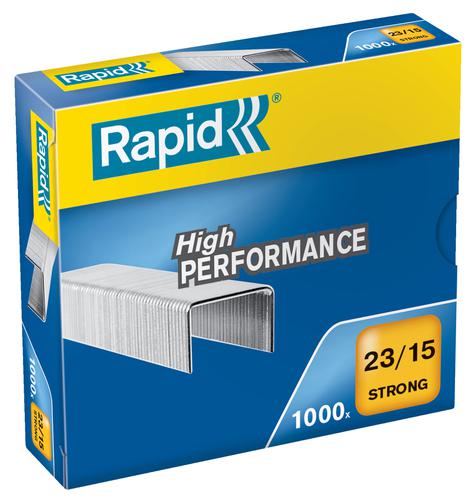 Rapid No23 Strong Staples 23 15 15mm Box 1000 24870200 Pack 5 Fusion Office