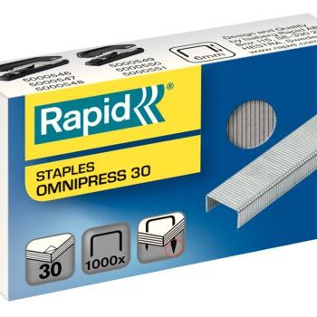 Rapid Omnipress 30 Staples Box 1000 5000559 Pack 10 Fusion Office
