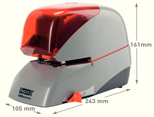 Rapid R5080e Supreme Electric Stapler Silver Orange 20993411 Fusion Office