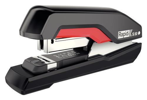 Rapid S50 Supreme Half Strip Stapler Black Red 50 Sheets 5000544 Fusion Office