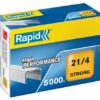 Rapid Strong High Performance Staples 21 4 Box 5000 24867400 Pack 5 Fusion Office