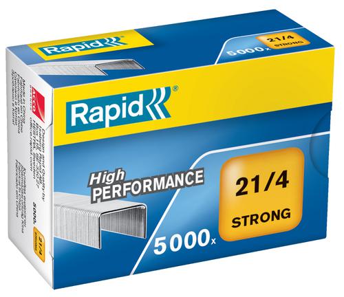 Rapid Strong High Performance Staples 21 4 Box 5000 24867400 Pack 5 Fusion Office