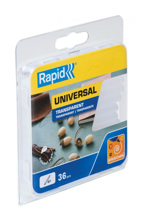 Rapid Universal Transparent 7mm Glue Sticks 40107350 Pack 36 Fusion Office