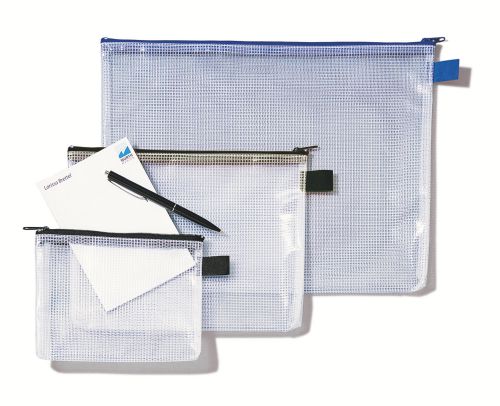 Rexel A4 Mesh Bags With Black Zip 1300260 Pack 10 Fusion Office