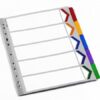 Rexel A4 White Dividers Extra Wide 5 Part Colour Mylar Tabs 75687 Pack 10 Fusion Office