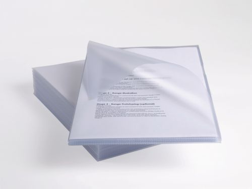 Rexel Anti Slip Cut Flush Folders A4 Clear 2102211 Pack 25 Fusion Office