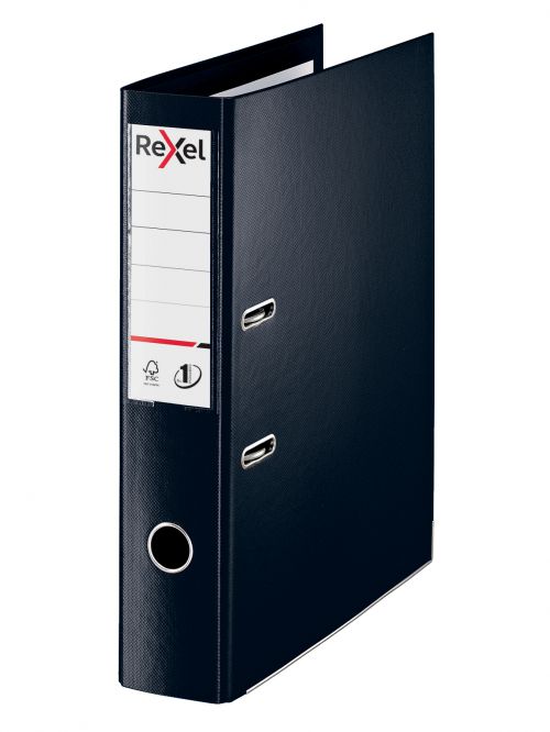 Rexel Choices Lever Arch Files Black Foolscap 2115511 Pack 10 Fusion Office