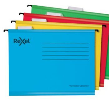 Rexel Classic A4 Suspension Files Assorted Colours 2115585 Pack 10 Fusion Office