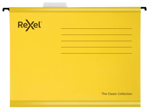 Rexel Classic Foolscap Suspension Files Yellow 2115593 Pack 25 Fusion Office