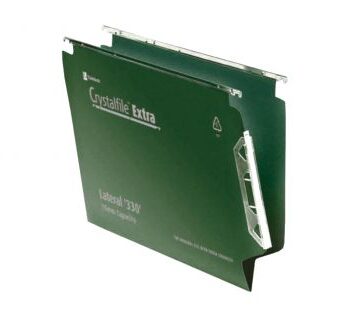 Rexel Crystalfile Extra 330 Lateral Green Files 3000121 Pack 25 Fusion Office