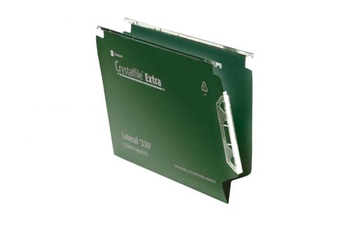 Rexel Crystalfile Extra 330 Lateral Green Files 3000121 Pack 25 Fusion Office