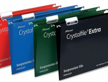 Rexel Crystalfile Extra Foolscap Suspension Files Black 3000080 Pack 25 Fusion Office