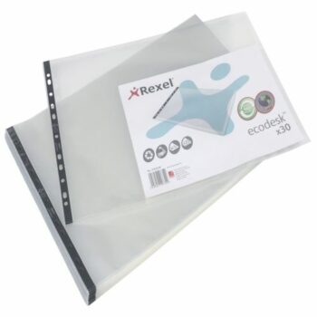 Rexel Ecodesk Premium Punched Pockets A3 Landscape 2102578 Pack 30 X 5 Fusion Office