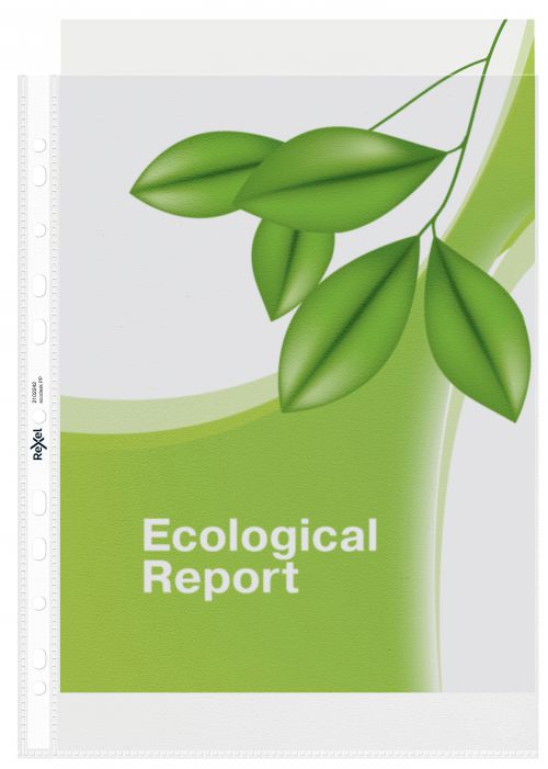 Rexel Ecodesk Punched Pockets A4 100mic 2102242 Pack 25 Fusion Office