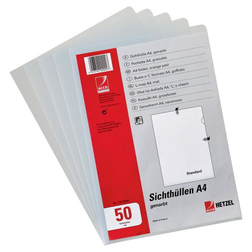 Rexel Heavy Duty Clear Cut Flush Folders A4 Glass Clear 160mic 21685090 Pack 50 Fusion Office