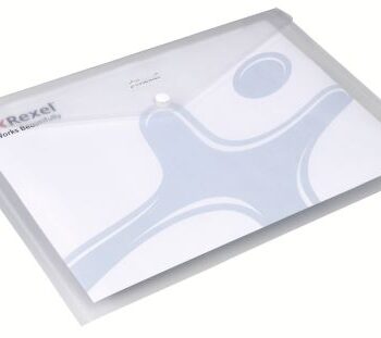 Rexel Ice Popper Wallets A4 Clear 2101660 Pack 5 Fusion Office