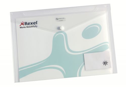 Rexel Ice Popper Wallets A4 Clear 2101663 Pack 5 Fusion Office