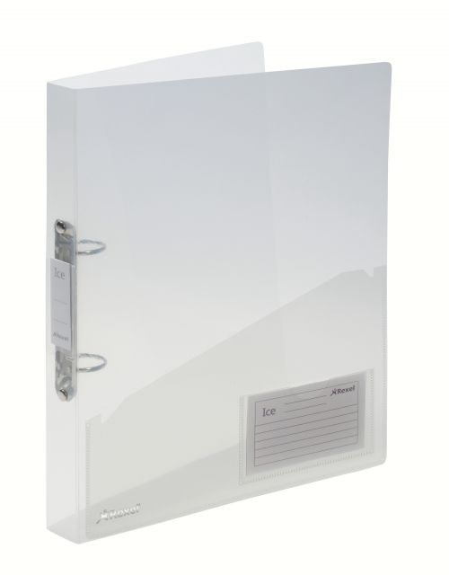 Rexel Ice Ring Binders Polypropylene Clear A4 2102045 Pack 10 Fusion Office