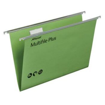 Rexel Multifile Plus Suspension Files Foolscap Green 78102 Pack 20 Fusion Office