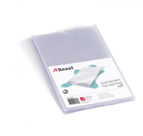 Rexel Nyrex Card Holders A5 Top Opening Clear 12060 Pack 25 Fusion Office
