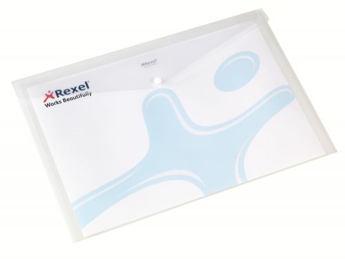 Rexel Popper Wallets A3 Translucent White 16131wh Pack 5 Fusion Office