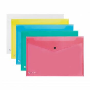 Rexel Popper Wallets A4 Assorted 00111355 Pack 5 Fusion Office