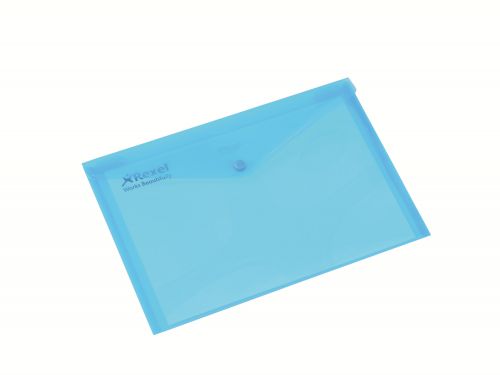 Rexel Popper Wallets A4 Blue 16129bu Pack 5 Fusion Office