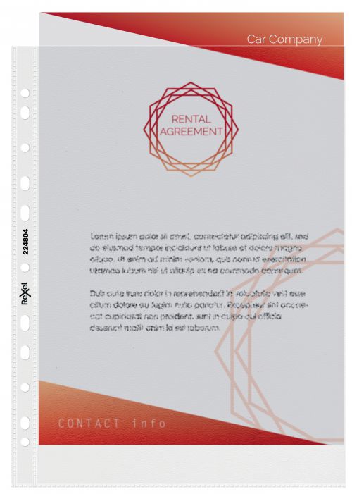 Rexel Punched Pockets A4 Clear Embossed 55mic 224804 Pack 50 Fusion Office
