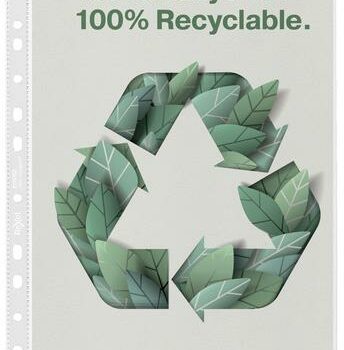 Rexel Recycled A4 Punched Pockets Clear 2115702 Pack 100 Fusion Office