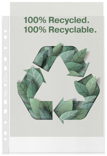 Rexel Recycled A4 Punched Pockets Clear 2115702 Pack 100 Fusion Office