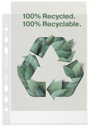 Rexel Recycled A5 Punched Pockets Clear 2115703 Pack 50 Fusion Office