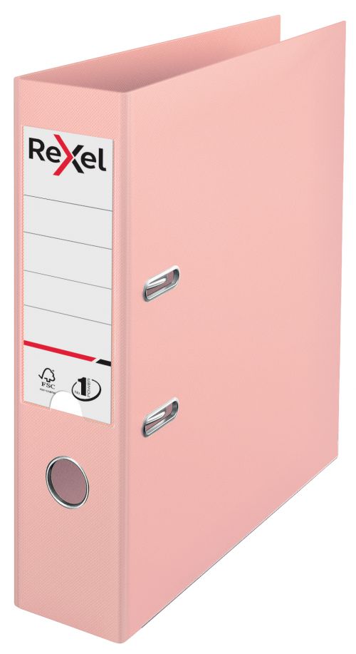 Rexel Solea Lever Arch Files Peach A4 75mm 2115532 Pack 10 Fusion Office