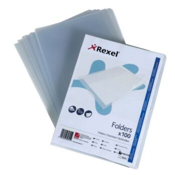 Rexel Superfine Folders A4 Clear 12175 Pack 100 Fusion Office