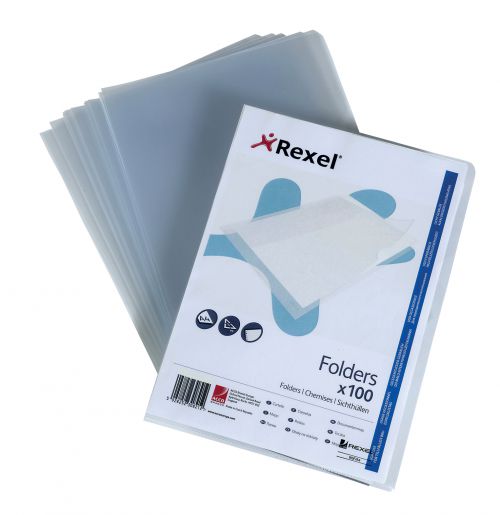 Rexel Superfine Folders A4 Clear 12175 Pack 100 Fusion Office