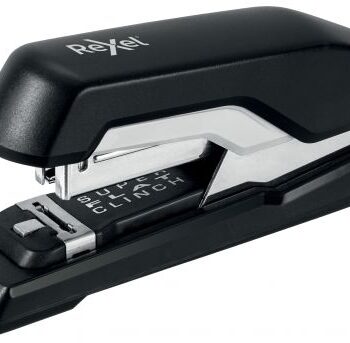 Rexel Supreme S50 Flat Clinch Stapler Black Grey 50 Sheets 2115677 Fusion Office