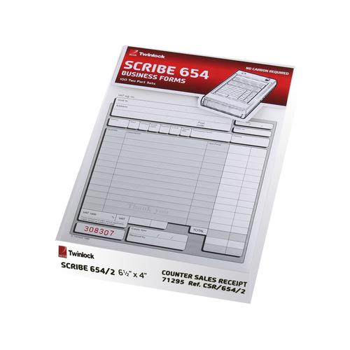 Rexel Twinlock Scribe 654 Refills Sales Receipt 2 Part Sheets 71295 Pack 100 Fusion Office
