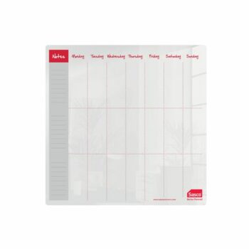 Sasco Whiteboard Weekly Planner Desktop 300x300mm 2410178 Fusion Office